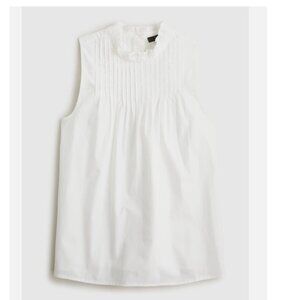 💫J.Crew Pintuck Cotton Poplin Top‎ — White | NEW💫